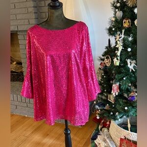 Posh Couture Pink Sequin Women's Top